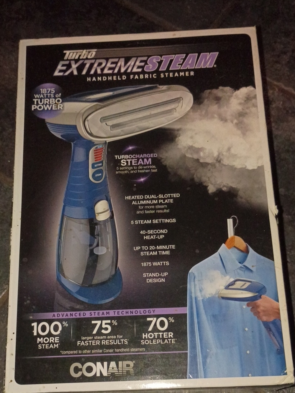 Conair ExtremeSteam Handheld Fabric Steamer – Blue